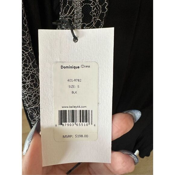 Bailey 44 Dominique Dress Women’s S black NWT Whimsygoth Fairygoth Witchy‎ - Picture 10 of 13